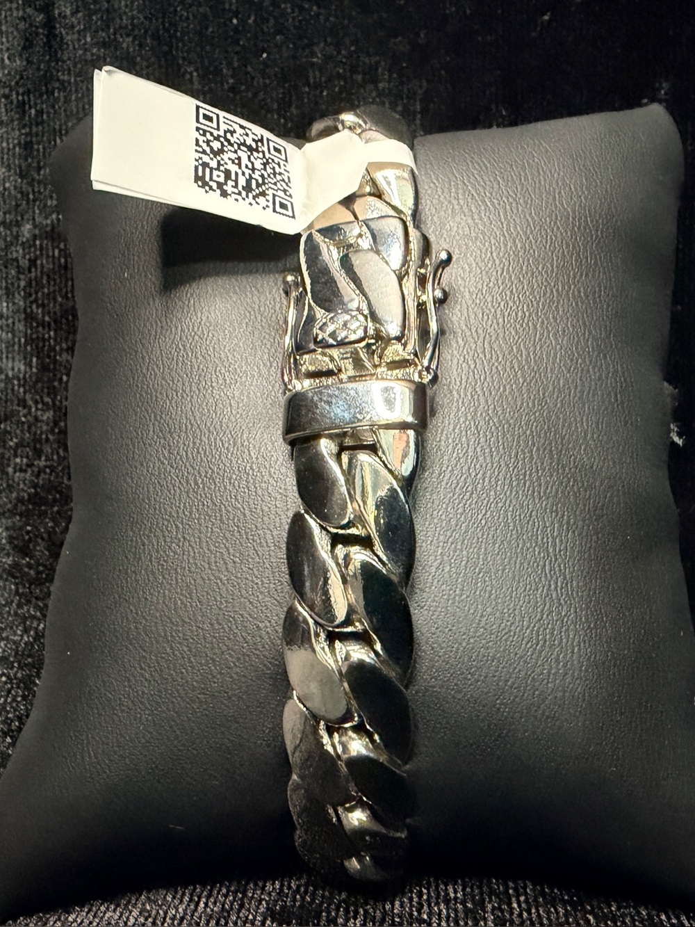 Miami Cuban Italy 925 Stamped Silver filled 8.5in 11.5MM Bracelet w/Box Lock.